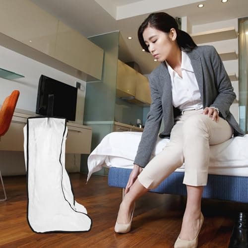 Black Boots with Zipper Bag Storage PVC for Travel and Home — view 4
