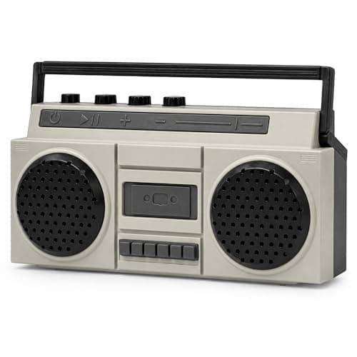 Anomat Retro Mini Bluetooth Speaker, USB Rechargeable, Grey