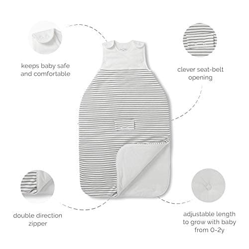 MORI Baby Cardigan Clever Sleeping Bag Organic Cotton & Bamboo, 0.5 Tog — view 4