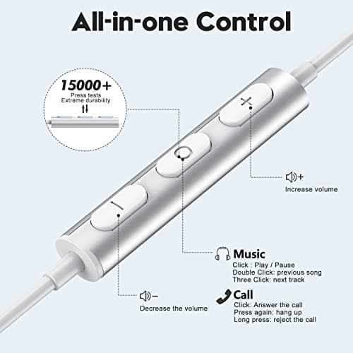 Earphones Wired Headphones In Ear Wired Earbuds with 3.5mm AUX Plug - White — view 4