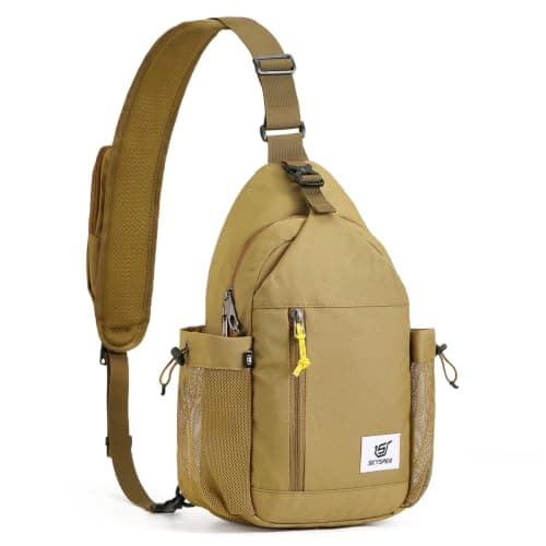 SKYSPER Sling Bag Anti-Theft Crossbody Bag RFID Travel Cross Body Shoulder Sling Backpack(Khaki)