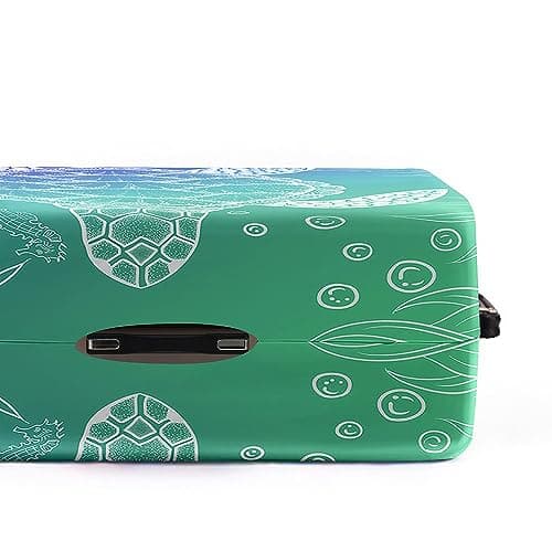 Chickwin Elastic Suitcase Cover, Turtle Print Travel Suitcase Covers 18-32 Inch Protectors Washable Anti-Scratch Trolley Case Luggage Protective (Cyan Turquoise,XL) — view 3