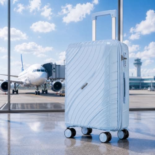 Fly Kite Luggage 28 Inch Large Suitcase 100% Polypropylene Hard Shell with Aluminium Trolley Handle Real TSA 3 Digit Secure Lock 360° Smooth Wheels Lightweight Suitcase|Blue — view 4