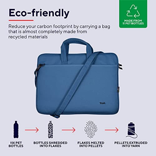 Trust Bologna Slim Laptop Bag 16 Inch with Shoulder Strap, Blue — view 4