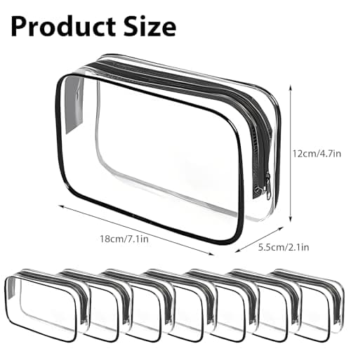 20 Pcs Clear Makeup Bags Bulk, Toiletry Bag with Zipper, PVC Travel Pouch — view 2