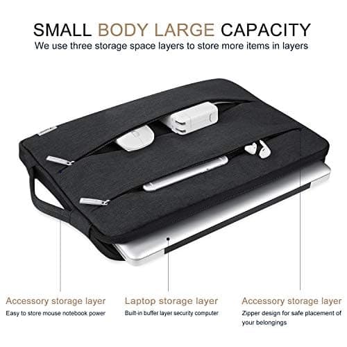 Voova Laptop Sleeve 15.6 Inch, Laptop Case for MacBook Pro 16, Black — view 2