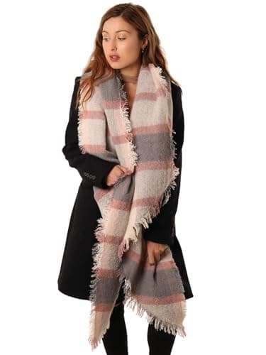 Style Slice Women's Tartan Plaid Blanket Scarf Oversized Shawl Wrap