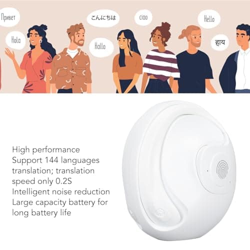 Language Translator Earhooks, BT 5.3 Translator Device with APP, Language Translator, Support 144 Languages Translations, for Music and Calling (White) — view 6