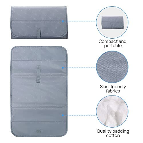 Lekebaby Foldable Travel Changing Mat Portable Baby Change Mat, Grey — view 2