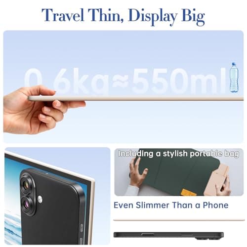 Teamgee 14.1" laptop screen extender FHD 1080P Rose Gold Portable Monitor, Ultra-Thin & Lightweight Second Display for Travel, Work, and Gaming, Plug & Play for Mac/Windows/Android/Dex — view 3