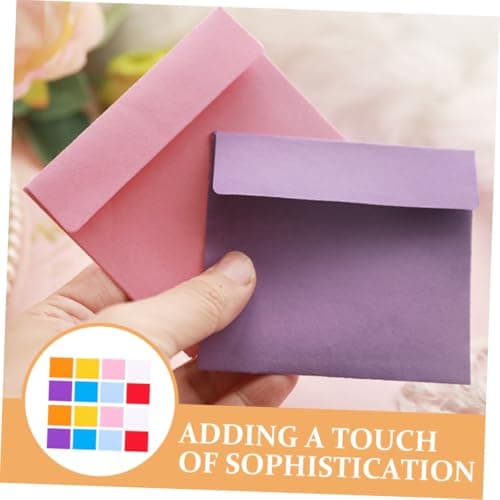 Operitacx 100pcs Envelopes for Invitations Stationery Envelopes Small Practical Letter Simple Packing Use as Documents Organizers Paper Storage Pouches Replacement Folders Random Color — view 4