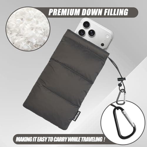 SAFACUS Thermal Phone Case for Outdoor Camping Beach Skiing - Prevents Freezing & Overheating, Extends Battery Life, Drop Proof, for Smart Phone Pouch Cover Bags (brown) — view 3