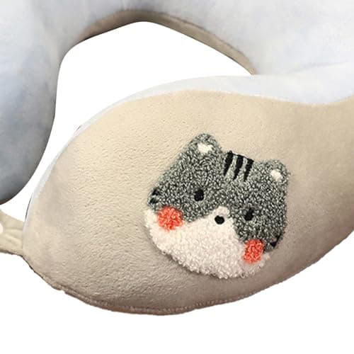 SUNGOOYUE Cute Animal U Shaped Headrest, High Resilience Neck Pillow with PP Cotton Filling for Travel Car Office Nap (About 30x30cm/11.8x11.8in) — view 2