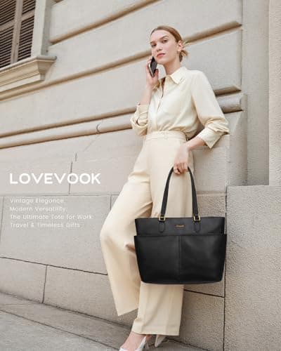 LOVEVOOK Laptop Handbags for Women, 15.6" Large Tote Bags, Ladies Work Bag — view 2