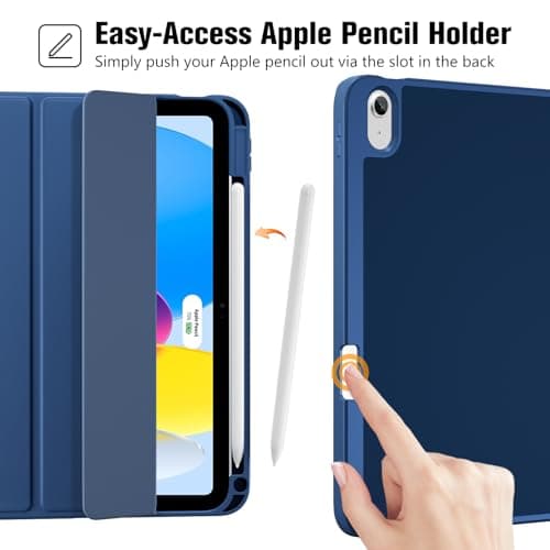 ProCase Smart Case+Screen Protector for iPad (A16) 11/10th Gen, Navy — view 3