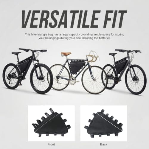 COZIIESKE 1680D Waterproof E-Bike Triangle Battery Bag for 36V-72V Bike Frame,Rigid Plates Stop sag,Fits 39x26x8/49x46x11cm Battery Packs,3-Strap Mount for Trails — view 3