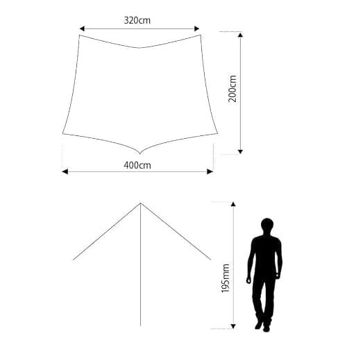 Eurohike Adventure Tarp with 1 King Pole, Easy to Pitch & Protective Hammock Tent, Sun Shade, Ideal for Backpacking, Hiking, & Wild Camping, 1500mm HH, Blue, 4m x 2m — view 4