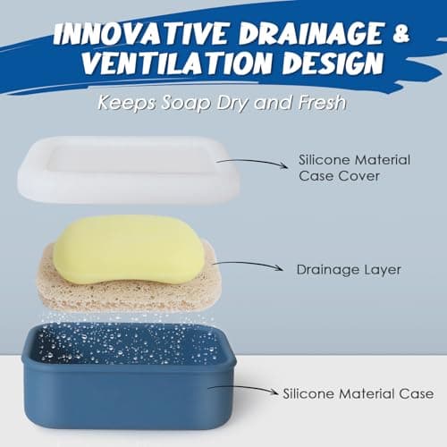 bellmeanin Travel Soap Dish with Lid – 100% Leak-Proof, Silicone — view 4