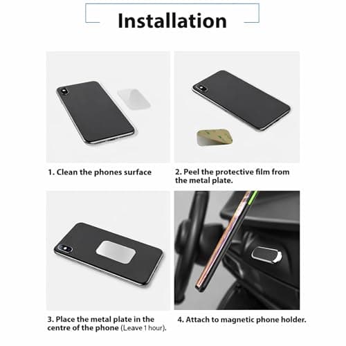 BOULTON Car Phone Holder | Universal Magnetic Dashboard Mount | Includes 2x Metal Plate for Mobile and Other Devices | Magnetic Mobile Car Mount Stand Universal Mounts — view 6