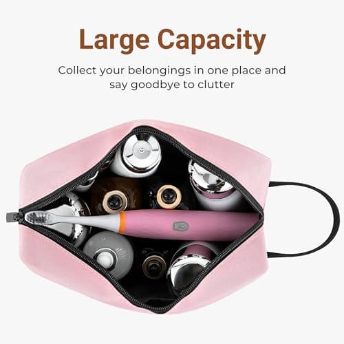 Elviros Lightweight Hanging Travel Toiletry Bag Small for Women Men, Pink — view 2