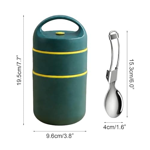 304 Stainless Steel Insulated Food Flask, Heat Retention Breakfast Cup with Removable 2 Layer Compartment, Leak Proof Lunch Container for Office, Travel — view 4