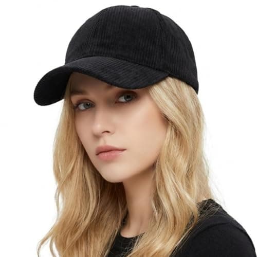 howkuhat Unisex Cotton Baseball Cap Sports Sun Hat Winter Warm Wide Brim Adjustable Outdoor Travel Cap(UK, Alpha, One Size, Black) — view 2