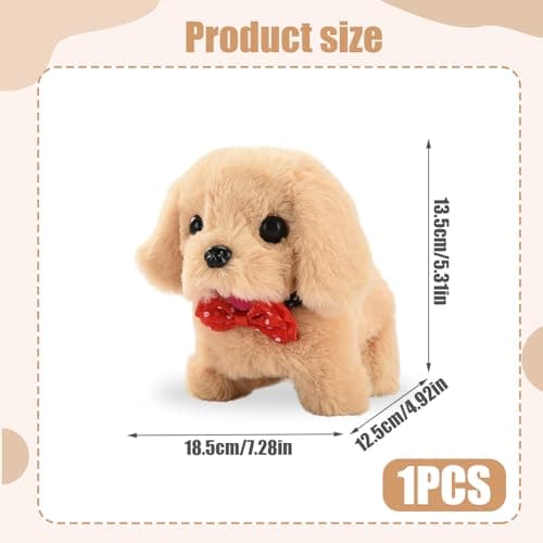 Mtbricey Walking Dog Toys for Kids Realistic Stuffed Khaki Robot Puppy — view 2