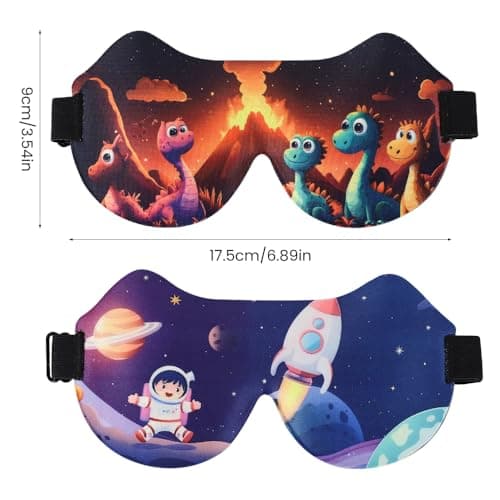 2 Pcs Kids Eye Masks for Sleeping, 3D Blackout Eye Mask for Sleeping (A) — view 2