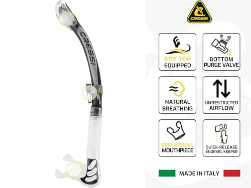 Cressi Big Eyes+Alpha Ultra Dry Combo Black/Black - Combo Set Mask + Snorkel UD for Diving and Snorkelling, Black/Black, One Size, Adults — view 4