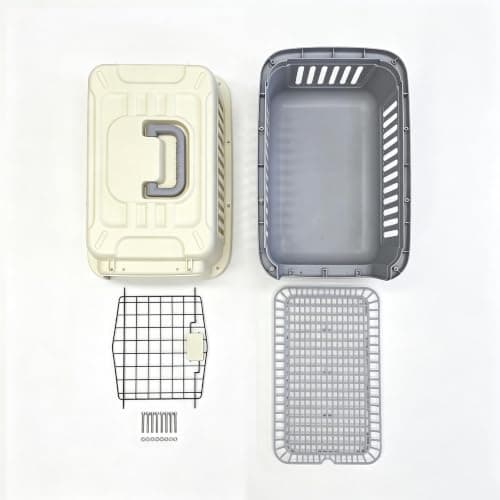 IHANA Hard Shell Cat Carrier with Secure Metal Door for Cats & Small Dogs — view 4