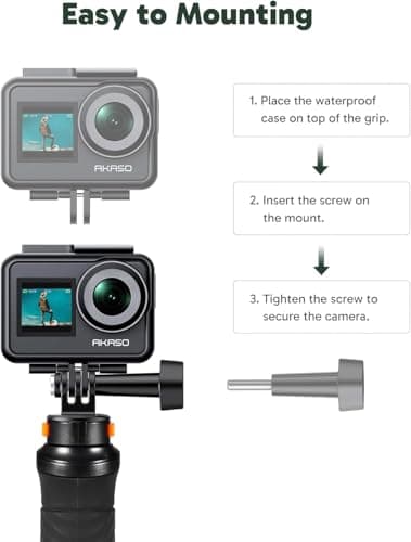 AKASO Waterproof Floating Hand Grip Compatible with AKASO Action Cameras EK7000/Brave 4/Brave 7 LE/Brave 7/Gogro Hero12/11/10/ 9/Max/DJI Osmo Action, Handle Mount Accessories for Water Sports — view 4
