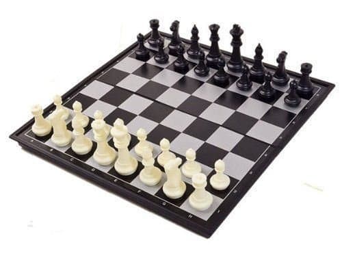 SHINE Magnetic folding chess board portable set with pieces games sport camping travel 25CM