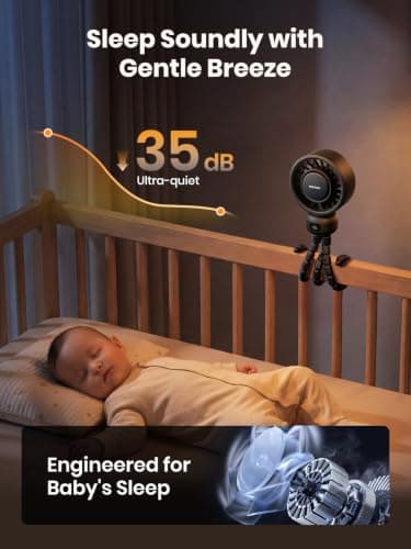 Warmco Portable Pram Fan, 4000mAh Rechargeable Clip On Fan — view 6