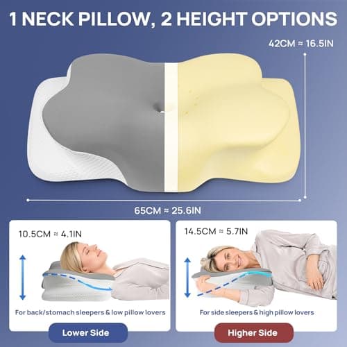 MULISOFT Memory Foam Pillow, Cervical Pillow, Neck Pillow, Ergonomic Pillow — view 2