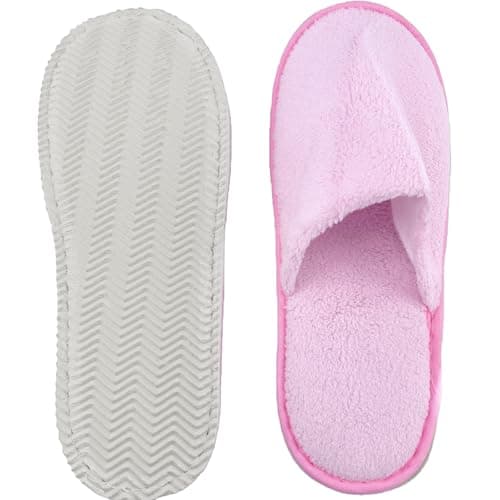 JoWebb 5 Pairs Disposable Closed-Toe Hotel Slippers for Women, Washable & Foldable Spa Guest Slippers for Travel, Parties and Home Use — view 6