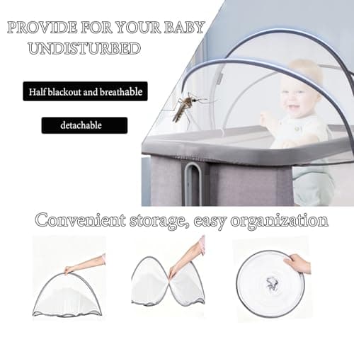 Foldable Baby Cot Mosquito Net, Breathable Mesh Insect Barrier — view 6