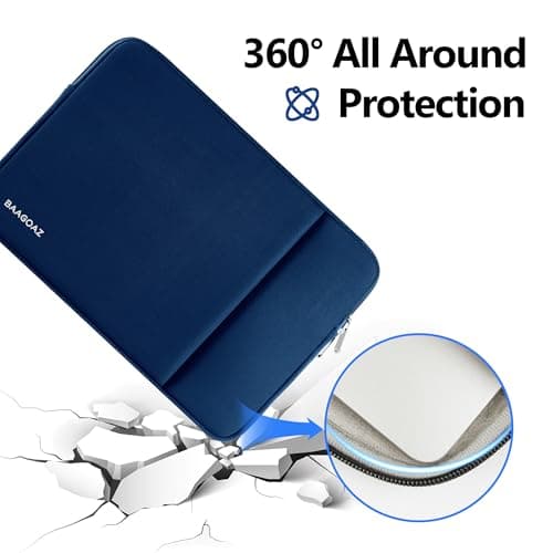 BAAGOAZ Laptop Case 14 Inch Protective Sleeve with Front Pocket, Navy Blue — view 4