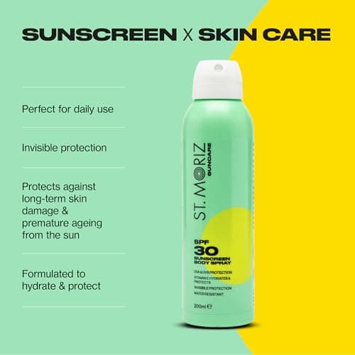 ST. MORIZ Suncare SPF 30 Sunscreen Body Spray | Hydrating UVA & UVB SPF 30 Invisible Protection Sun Spray Mist for Body with Vitamin E | Water Resistant | Dermatologically Tested | Vegan | 200ml — view 2