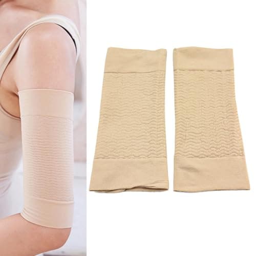 GANAZONO Slim Arm Sleeve 1 Pair Polyester Khaki Compression Upper Arm — view 5
