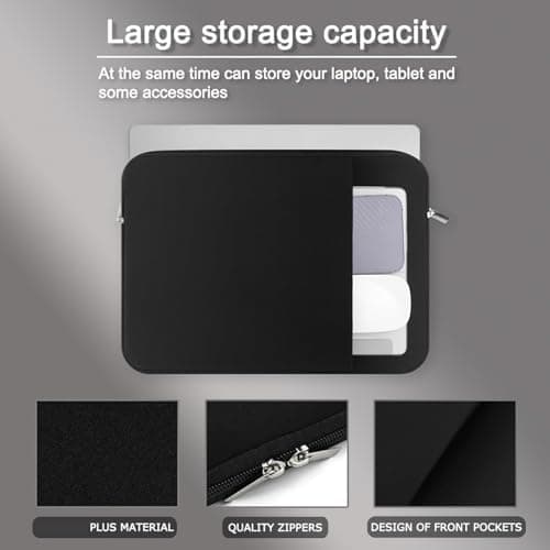 Laptop Sleeve Multifunction Computer Bag Stainless Steel Zipper 13 Inch — view 5