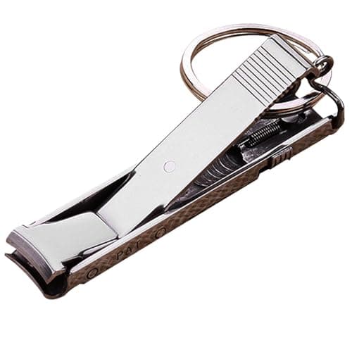 Compact Nail Clippers - Trimming Nails Manicure, Single Nail | Slim Stainless Steel Nail Keychain, Acrylic Nail Clipper File Combo, Travel Friendly Nail Cutter for Pocket Use