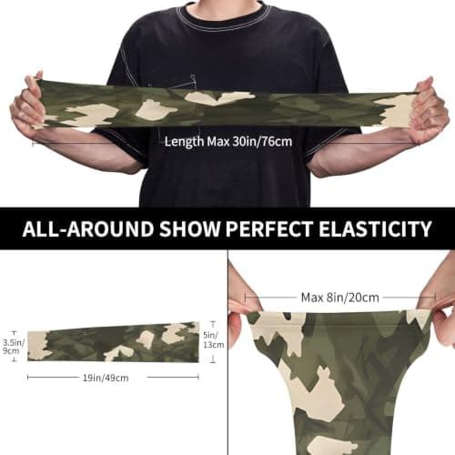 GDSHJKLW Army Camouflage Arm Sleeves Cooling Compression Sleeves Uv Blocking Arm Covers — view 3