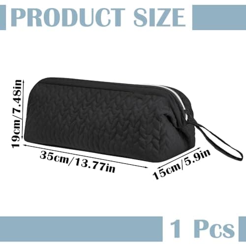 Hair Dryer Travel Bag, Heat Resistant Hair Tool Organiser, Portable Hair Dryer Storage Case for Straightener and Curling Iron, Hanging Travel Beauty Organiser (Black) — view 2