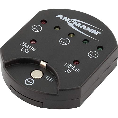 Ansmann 1900-0035 Button Cell Battery Tester with LED Display [Pack of 1] Coin Cell Battery Health Checker Ideal For Testing Alkaline and Lithium Batteries — view 2