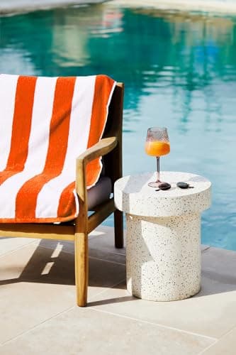 SweetNeedle - Beach Towels for Adults Pack of 2 - Orange Cabana Striped Classic - 100% Cotton Terry Ringspun Pool Towel, Quick Dry, Super Absorbent Swimming large towel, 76 x 152 cm — view 6