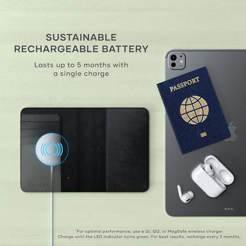 Satechi Passport Holder with Find My Tracking, 4-Slot Card Wallet, Black — view 4