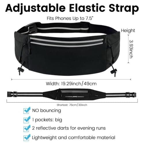 Running Belt,Bum Bag Fanny Pack,Waist Pack with Phone Holder — view 5