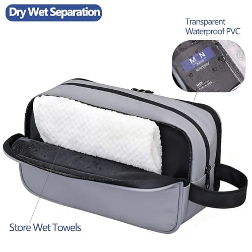 Blynmyr Mens Toiletry Bag, Water-Resistant PU Leather Wash Bag — view 4