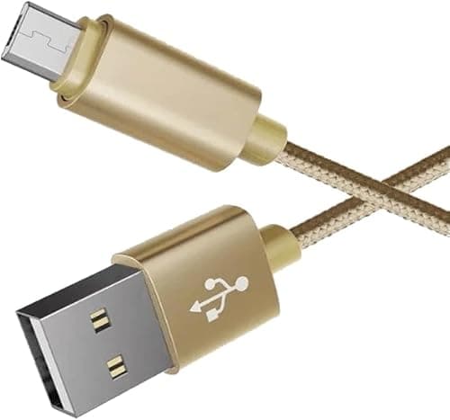 iTechCover Braided USB Cable Charging Cord/Charger Power Lead Wire Compatible with Juice Jumbo Marshmallow Speaker/Gold / (2m / 6.6ft) — view 4