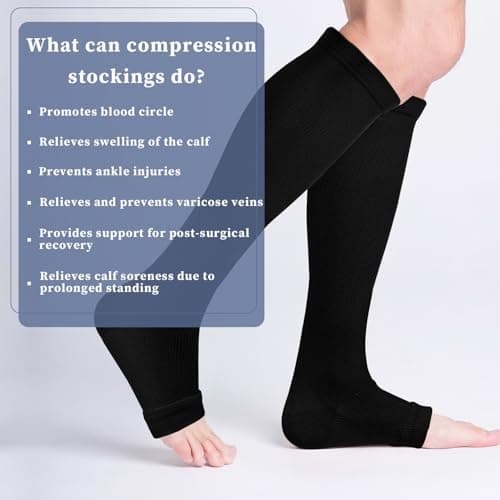 Flight Compression Socks for Women & Men, 2 Pairs Supports Socks — view 4